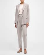 Image 5 of 6: Peserico Pleated Tapered Ankle Pants