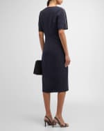 Image 4 of 6: Peserico Chain-Trim V-Neck Midi Dress