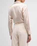 Image 5 of 6: Peserico Button-Down Silk Shirt