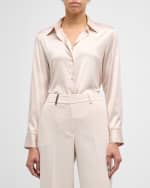 Image 3 of 6: Peserico Button-Down Silk Shirt