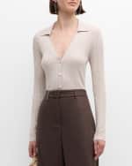 Image 3 of 6: Peserico Ribbed Button-Down Cardigan