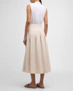 Image 3 of 6: Peserico Pleated A-Line Midi Skirt