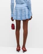 Image 3 of 5: LoveShackFancy Colella Scalloped Pointelle Knit Mini Skirt