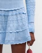 Image 5 of 5: LoveShackFancy Colella Scalloped Pointelle Knit Mini Skirt