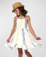 Image 1 of 4: Hannah Banana Girl's Halter Floral-Print Sundress, Size 7-14