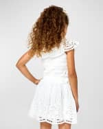 Image 2 of 4: Hannah Banana Girl's Eyelet Ruffle Trim Dress, Size 7-14