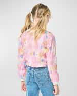 Image 2 of 6: Hannah Banana Girl's Sequin Floral-Print Bomber Jacket, Size 7-14