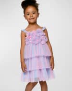 Image 1 of 4: Hannah Banana Girl's Multicolor Ruffled Tiered Dress, Size 2T-6
