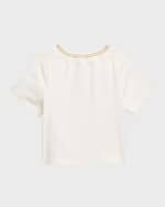 Image 4 of 7: Hannah Banana Girl's Graphic Love Crop Top, Size 4-6