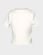 Image 3 of 7: Hannah Banana Girl's Graphic Love Crop Top, Size 4-6