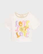 Image 1 of 7: Hannah Banana Girl's Graphic Love Crop Top, Size 4-6