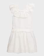 Image 1 of 6: Hannah Banana Girl's Eyelet Ruffle Trim Dress, Size 4-6