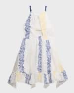 Image 4 of 6: Hannah Banana Girl's Halter Floral-Print Sundress, Size 4-6