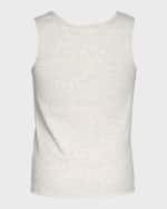 Image 3 of 4: Hannah Banana Girl's Embroidered Flower Heart Tank Top, Size 7-14