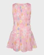 Image 3 of 4: Hannah Banana Girl's Floral-Print Sequin Dress, Size 7-14