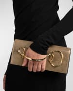 Image 2 of 6: Alexis Bittar Twisted Metallic Leather Clutch Bag