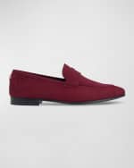 Image 1 of 4: Bougeotte Flaneur Suede Penny Loafers