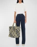 Image 2 of 5: Burberry Check Jacquard-Woven Tote Bag