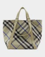 Image 1 of 5: Burberry Check Jacquard-Woven Tote Bag