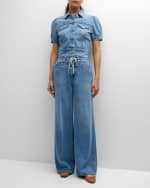 Image 5 of 6: PAIGE Zoey Drawstring Wide-Leg Jeans