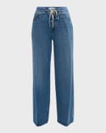 Image 1 of 6: PAIGE Zoey Drawstring Wide-Leg Jeans