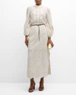 Image 5 of 6: Zimmermann Ottie Embroidered Midi Skirt