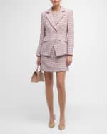 Image 6 of 6: Veronica Beard Laurel Tweed Button-Front Mini Shift Dress