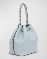 Image 4 of 6: Valentino Garavani Rockstud Drawstring Leather Bucket Bag