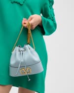 Image 3 of 6: Valentino Garavani VLOGO Mini Leather Chain Bucket Bag