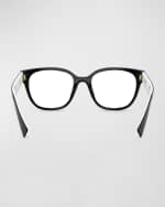 Image 3 of 4: Miu Miu Logo Acetate & Plastic Square Glasses