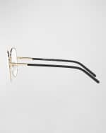 Image 2 of 5: Prada Engraved Logo Metal & Plastic Round Glasses