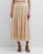 Image 2 of 6: Vanessa Bruno Aora Scalloped Eyelet-Embroidered Midi Skirt