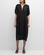 Image 5 of 6: Vanessa Bruno Chakila Eyelet-Embroidered Midi Shift Dress