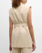 Image 4 of 7: Vanessa Bruno Christen Single-Button Cotton-Linen Vest