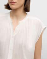 Image 5 of 5: Vanessa Bruno Clio Ruched Button-Down Striped Blouse