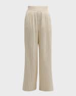 Image 1 of 5: Vanessa Bruno Nunes Striped High-Rise Wide-Leg Pants