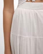 Image 5 of 5: Vanessa Bruno Antoinette Tiered Eyelet-Embroidered Maxi Skirt
