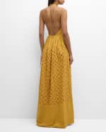 Image 4 of 6: A.L.C. Blair Eyelet Halter Maxi Dress
