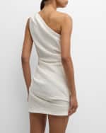 Image 4 of 6: A.L.C. Carina Gathered One-Shoulder Mini Dress