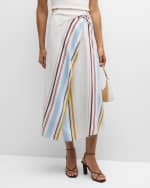 Image 2 of 6: A.L.C. Clara Stripe Wrap Skirt