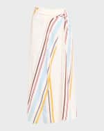 Image 1 of 6: A.L.C. Clara Stripe Wrap Skirt
