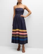 Image 2 of 6: A.L.C. Tate Strapless Stripe Midi Dress