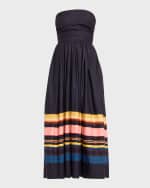 Image 1 of 6: A.L.C. Tate Strapless Stripe Midi Dress