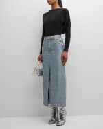 Image 5 of 6: DARKPARK Erika Metallic Denim Skirt