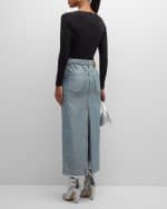 Image 3 of 6: DARKPARK Erika Metallic Denim Skirt