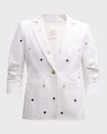 Image 1 of 7: Cinq a Sept Khloe 3/4-Sleeve Mirror Denim Blazer