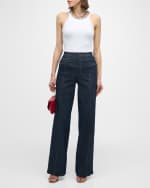 Image 5 of 6: Cinq a Sept Lizzie Chunky Rhinestone Necklace Tank Top