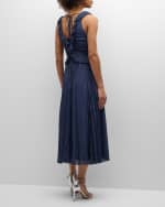 Image 4 of 6: Cinq a Sept Calloway Sleeveless Ruffle V-Neck Midi Dress