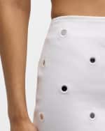 Image 6 of 6: Cinq a Sept Doris Mirror Denim Mini Skirt