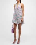 Image 2 of 6: Cinq a Sept Phyllis Light Washed Floral Sleeveless Mini Dress